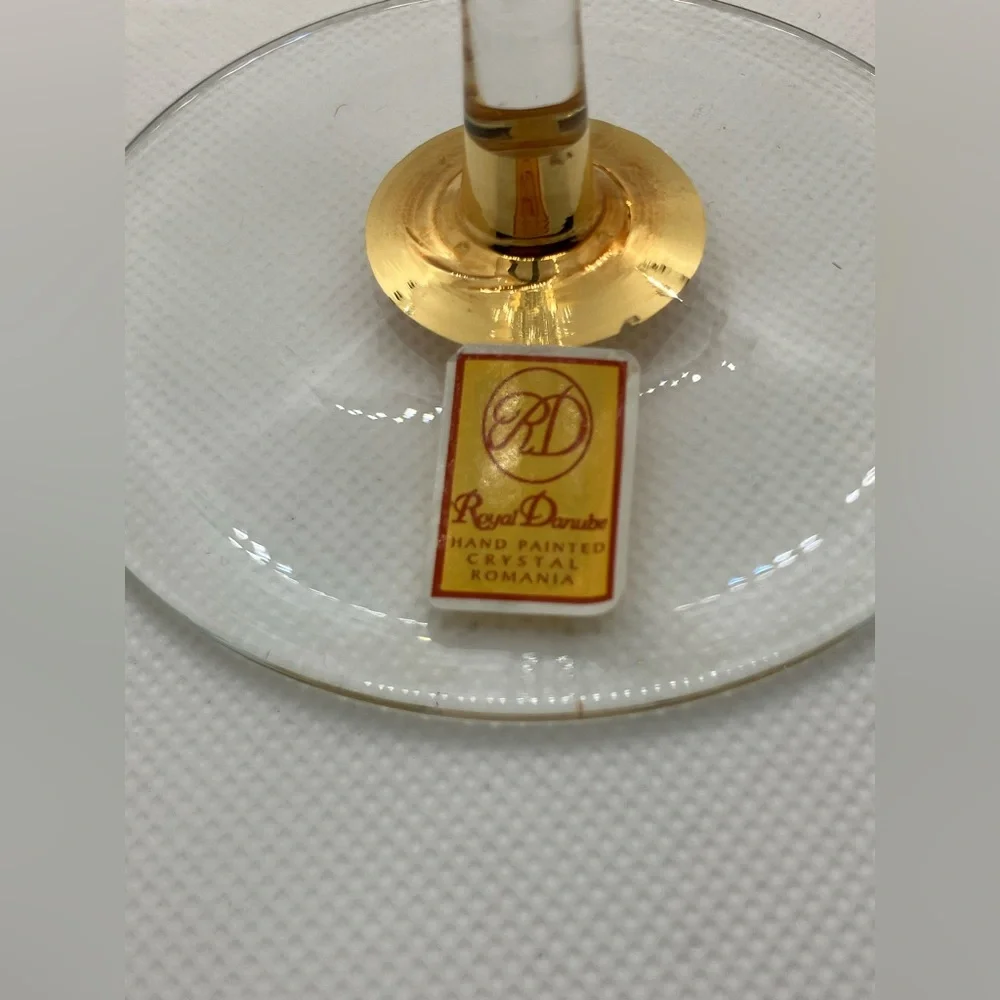 MCM Royal Danube crystal Gold and Clear Martini Glasses - Picture 4 of 9